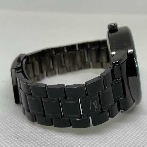 Meibo men Car Wheel dial Watch black tone 43mm round case quartz 7.5” running - Picture 5 of 7